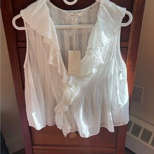 Doen Hilda Cream Ruffled Blouse